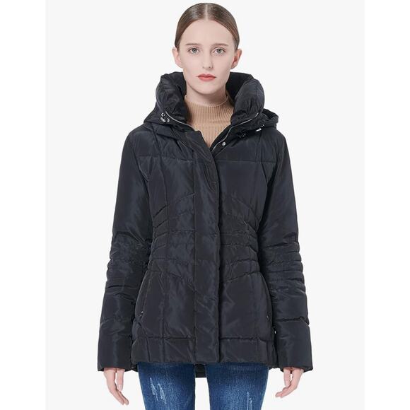 Orolay Down Filled Puffer Coat Black 2XL Hooded Winter Snow Skiing Outdoors - Picture 16 of 16